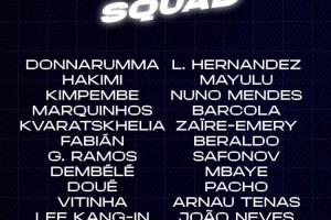 巴黎客战阿森纳名单：登贝莱领衔，阿什拉夫、K77在列&amp;姆巴耶回归